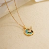 A high-end necklace with a unique 18K gold zircon, abalone, shell heart and heart-shaped planet, featuring cross-border designs from Europe and America Application Scenario